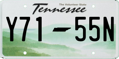 TN license plate Y7155N