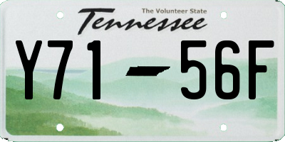 TN license plate Y7156F