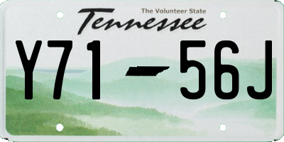 TN license plate Y7156J