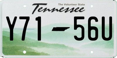 TN license plate Y7156U