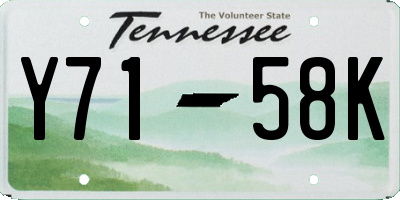 TN license plate Y7158K