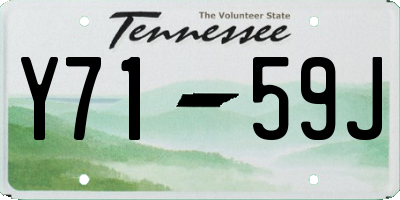TN license plate Y7159J