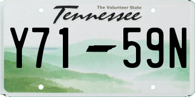 TN license plate Y7159N