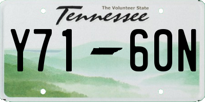 TN license plate Y7160N