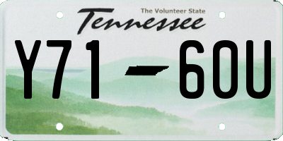 TN license plate Y7160U