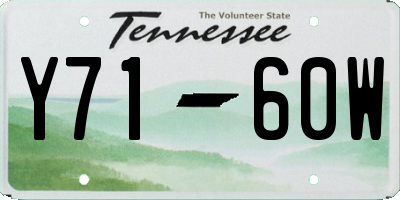 TN license plate Y7160W