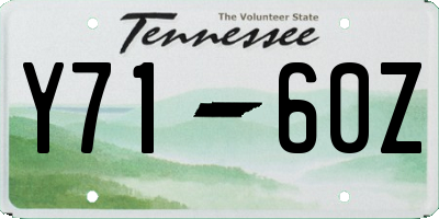 TN license plate Y7160Z