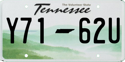 TN license plate Y7162U