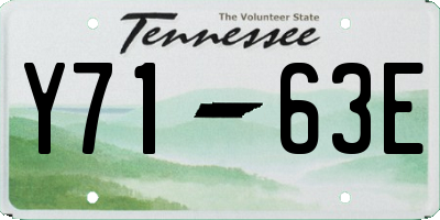 TN license plate Y7163E