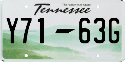 TN license plate Y7163G