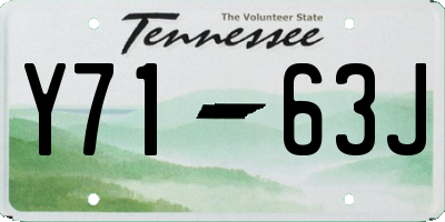 TN license plate Y7163J