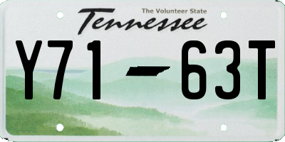 TN license plate Y7163T