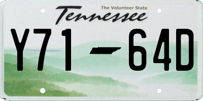 TN license plate Y7164D