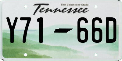TN license plate Y7166D