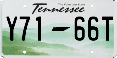 TN license plate Y7166T