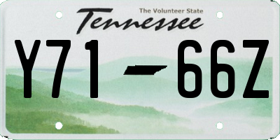 TN license plate Y7166Z