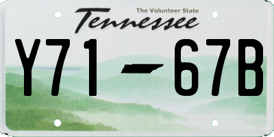 TN license plate Y7167B