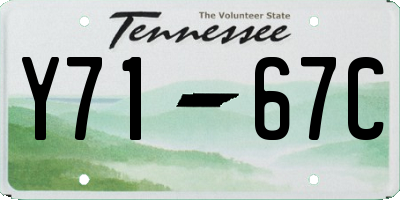 TN license plate Y7167C