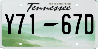 TN license plate Y7167D