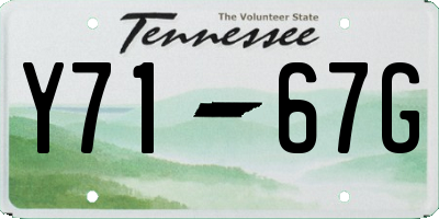 TN license plate Y7167G