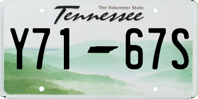 TN license plate Y7167S