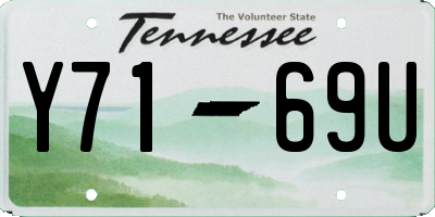 TN license plate Y7169U
