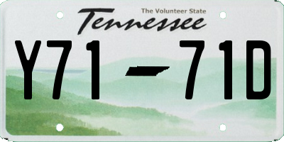 TN license plate Y7171D