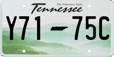 TN license plate Y7175C