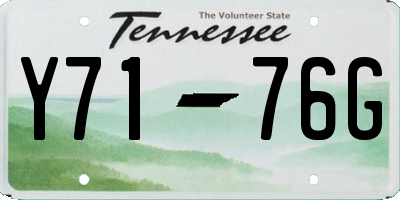 TN license plate Y7176G