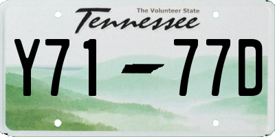 TN license plate Y7177D