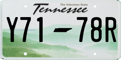 TN license plate Y7178R