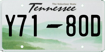 TN license plate Y7180D