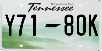 TN license plate Y7180K