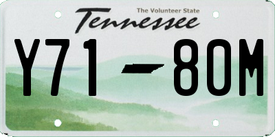 TN license plate Y7180M