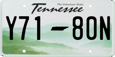 TN license plate Y7180N