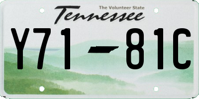 TN license plate Y7181C