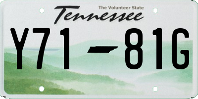 TN license plate Y7181G