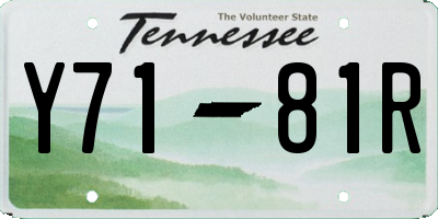 TN license plate Y7181R