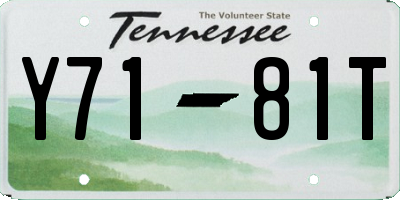 TN license plate Y7181T