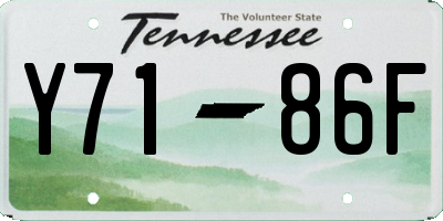 TN license plate Y7186F