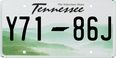 TN license plate Y7186J