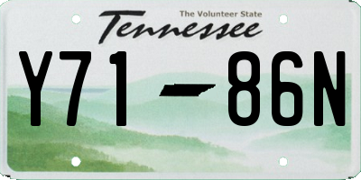 TN license plate Y7186N