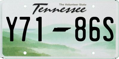 TN license plate Y7186S
