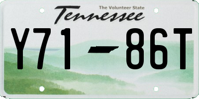 TN license plate Y7186T