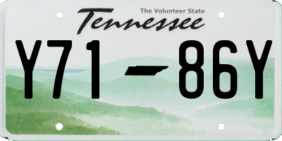 TN license plate Y7186Y