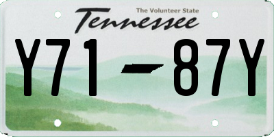 TN license plate Y7187Y