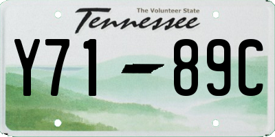 TN license plate Y7189C