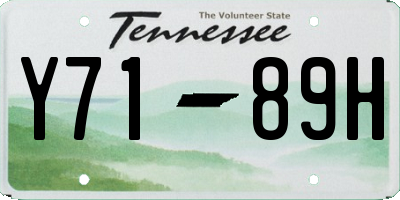 TN license plate Y7189H