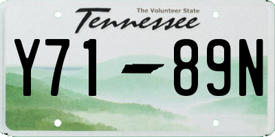 TN license plate Y7189N