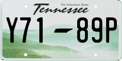 TN license plate Y7189P